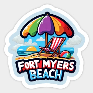 Fun in the Sun at Fort Myers Beach, Florida Sticker